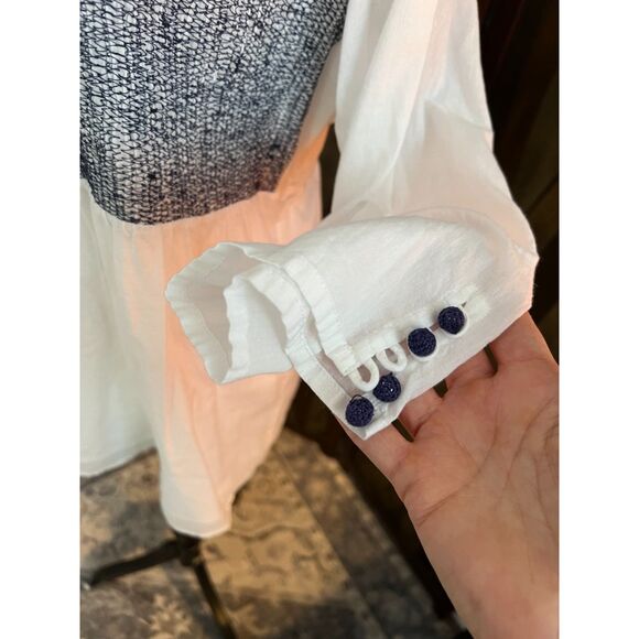 Soft Surroundings 100% cotton peasant top with three-quarter sleeves. Size L. - Picture 3 of 9